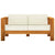 5 Piece Garden Lounge Set with Cream White Cushions Acacia Wood