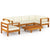 7 Piece Garden Lounge Set with Cream White Cushions Acacia Wood