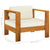 7 Piece Garden Lounge Set with Cream White Cushions Acacia Wood