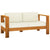 8 Piece Garden Lounge Set with Cream White Cushions Acacia Wood