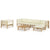 7 Piece Garden Lounge Set with Cream White Cushions Bamboo