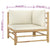 2 Piece Garden Lounge Set with Cream White Cushions Bamboo
