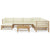8 Piece Garden Lounge Set with Cream White Cushions Bamboo