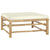 10 Piece Garden Lounge Set with Cream White Cushions Bamboo