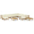 12 Piece Garden Lounge Set with Cream White Cushions Bamboo
