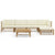 6 Piece Garden Lounge Set with Cream White Cushions Bamboo