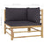 6 Piece Garden Lounge Set with Dark Grey Cushions Bamboo