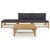 4 Piece Garden Lounge Set with Dark Grey Cushions Bamboo