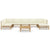 8 Piece Garden Lounge Set with Cream White Cushions Bamboo