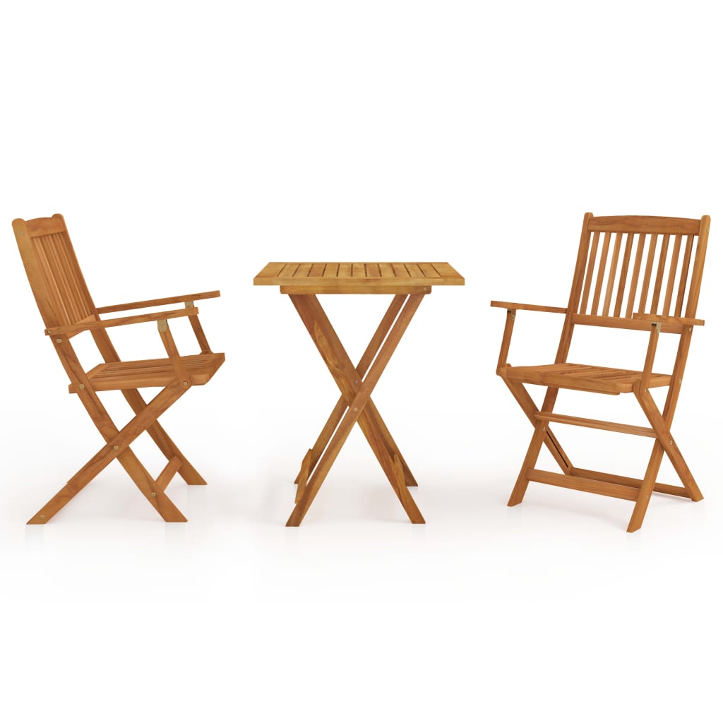 3 Piece Folding Garden Dining Set Solid Acacia Wood