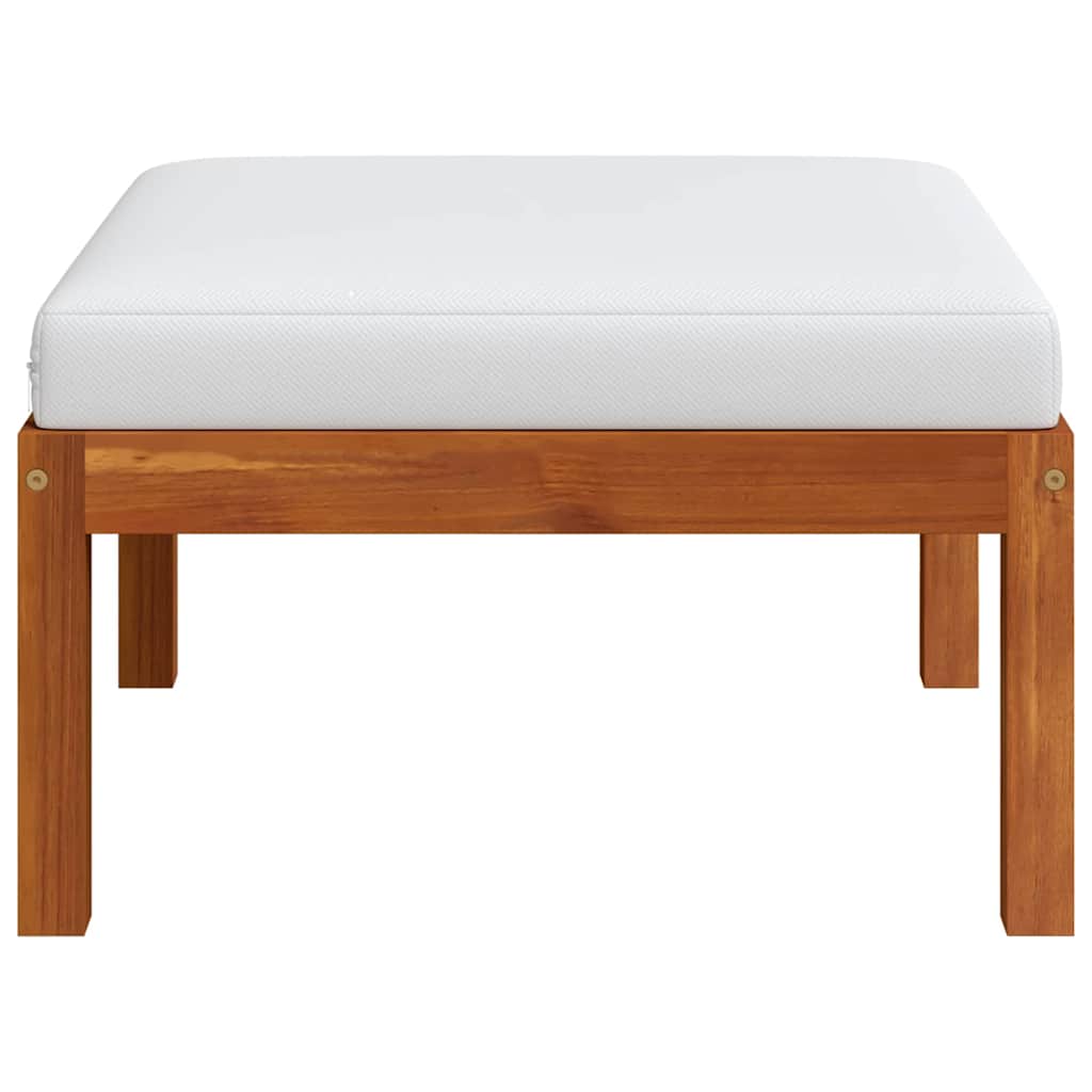 Garden Footstool with Cushion Solid Acacia Wood