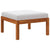 Garden Footstool with Cushion Solid Acacia Wood