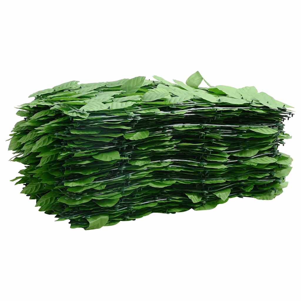Balcony Screen with Green Leaves 500x100 cm