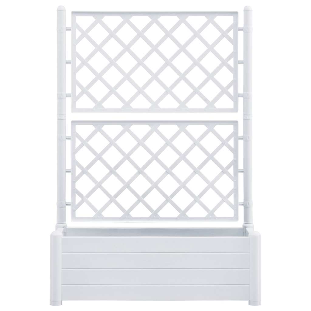 Garden Planter with Trellis 100x43x142 cm PP White