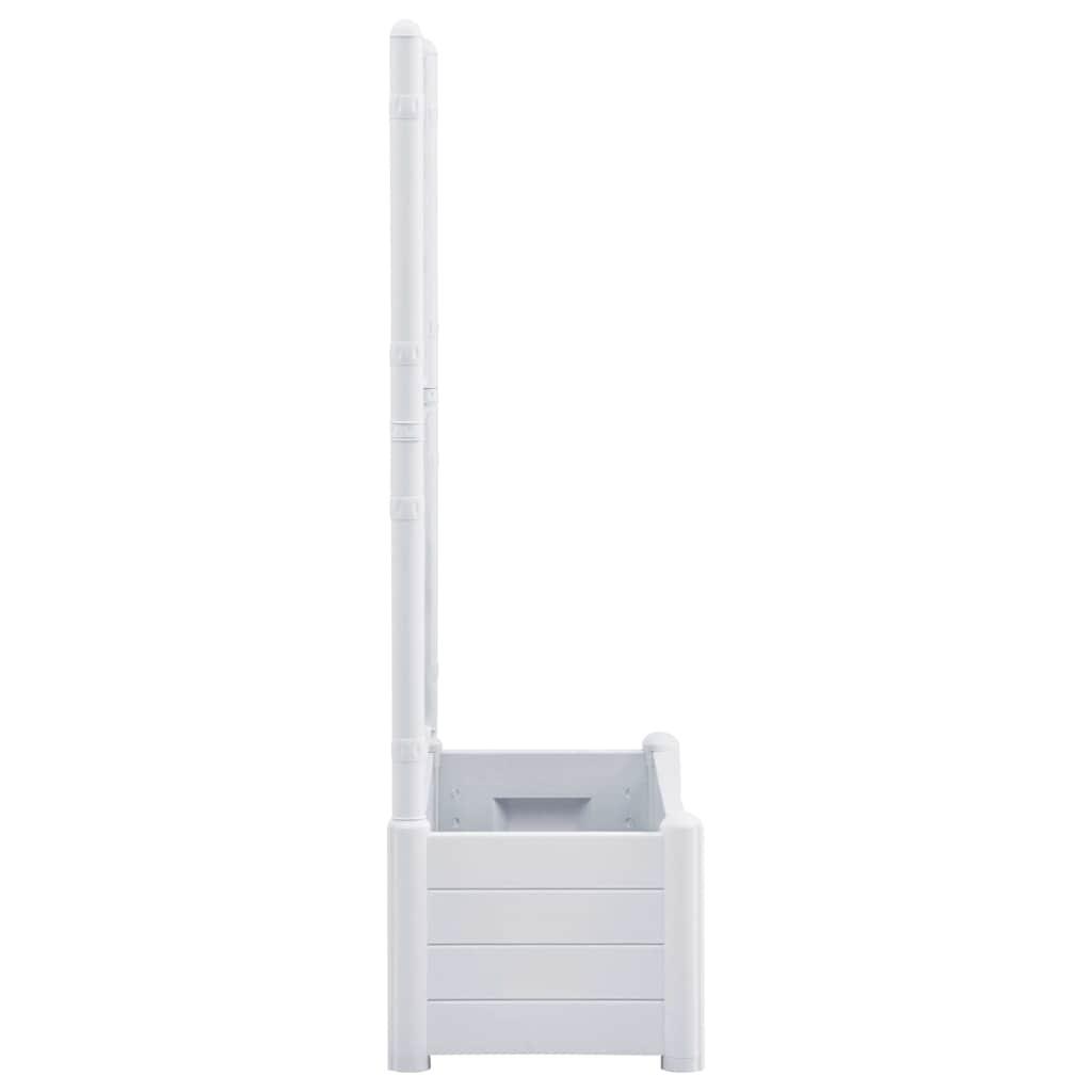 Garden Planter with Trellis 100x43x142 cm PP White