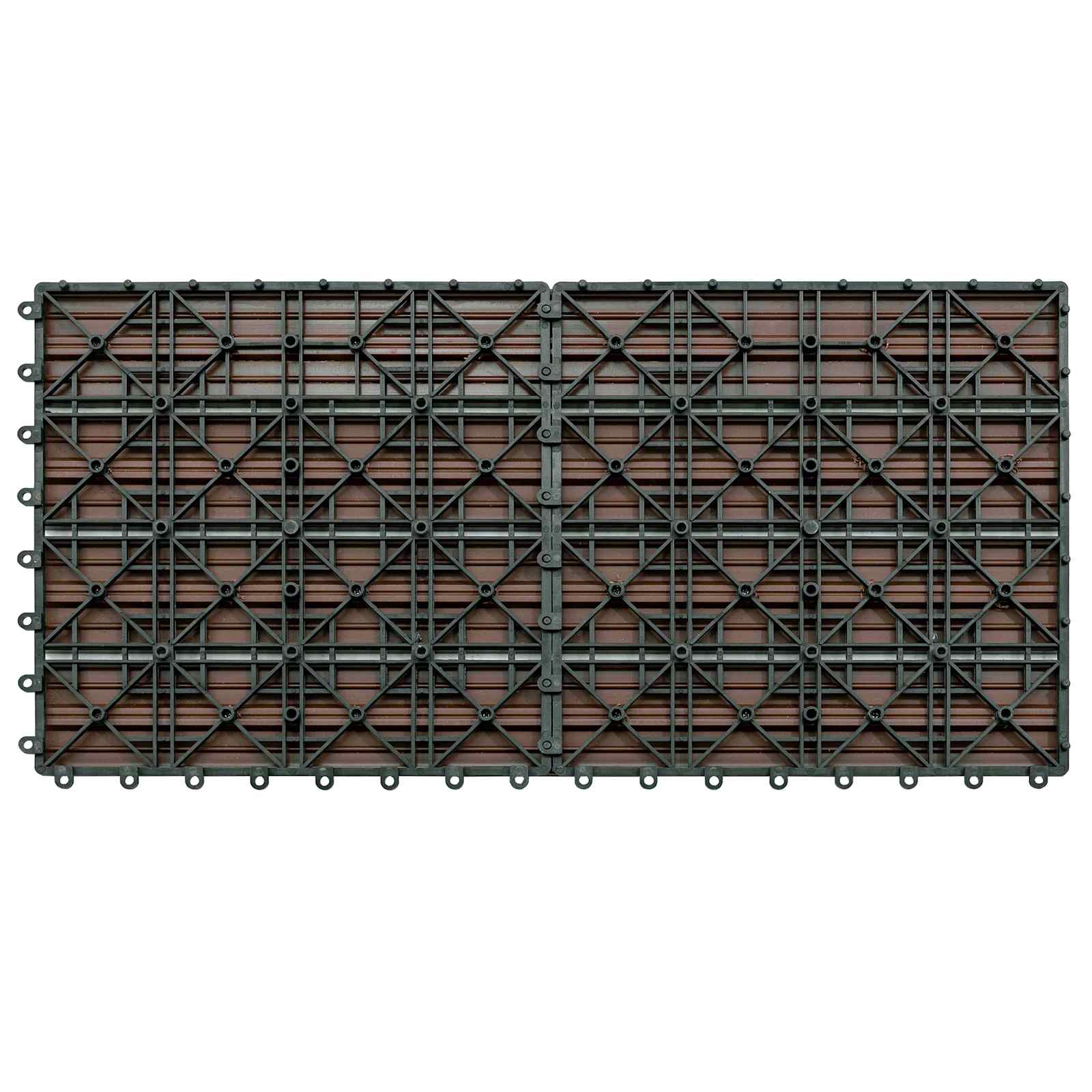 Decking Tile 6 pcs Brown 60 x 30 cm WPC