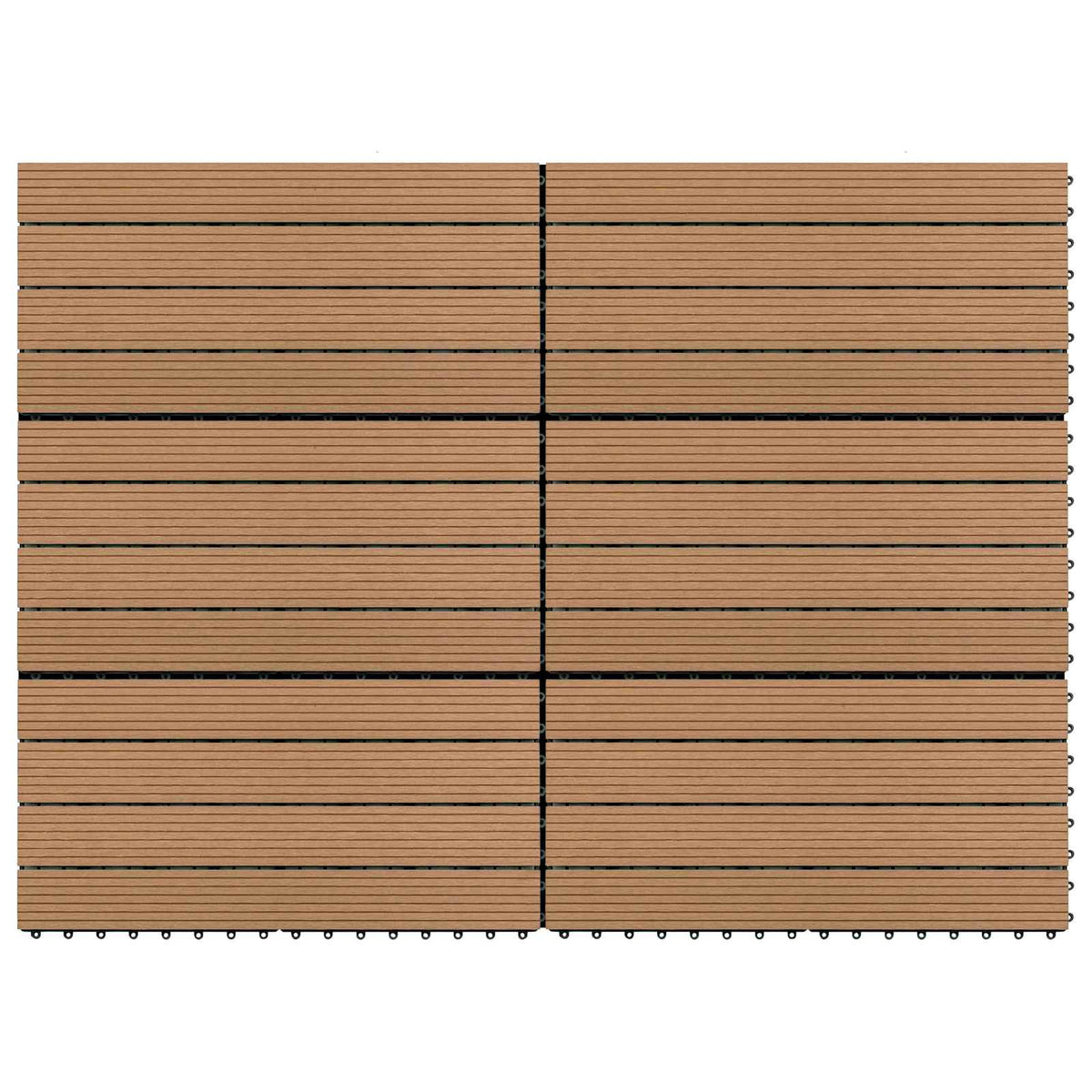 Decking Tile 6 pcs Brown 60 x 30 cm WPC
