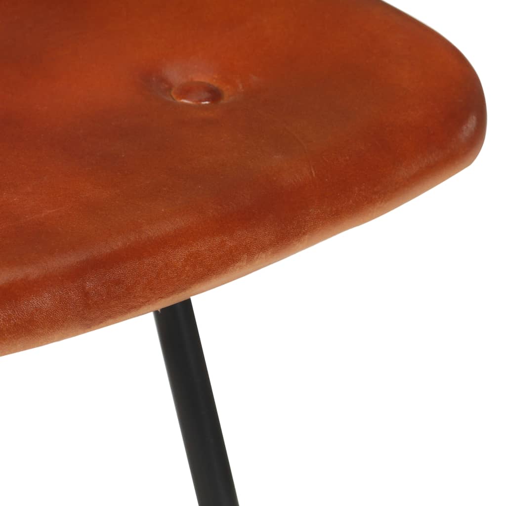 Bar Stools 4 pcs Brown Real Leather