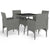 5 Piece Garden Dining Set Grey Poly Rattan and Glass