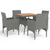 5 Piece Garden Dining Set Grey Poly Rattan and Acacia Wood