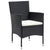5 Piece Garden Dining Set Poly Rattan and Tempered Glass Black