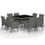 9 Piece Garden Dining Set Poly Rattan and Glass Grey