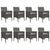 9 Piece Garden Dining Set Poly Rattan and Glass Grey