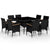 9 Piece Garden Dining Set Poly Rattan and Acacia Wood Black