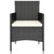 5 Piece Garden Dining Set Poly Rattan & Solid Acacia Wood Black
