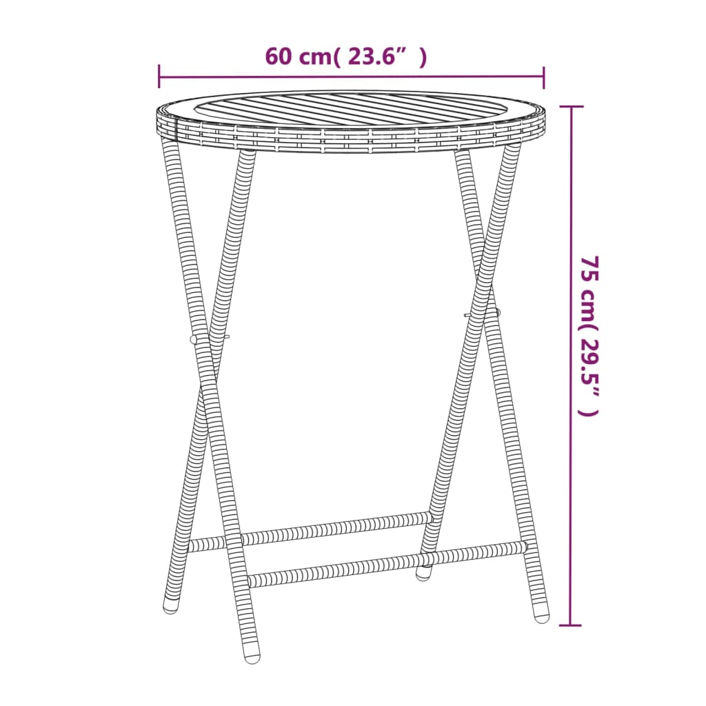 5 Piece Garden Bistro Set Poly Rattan & Solid Acacia Wood Black