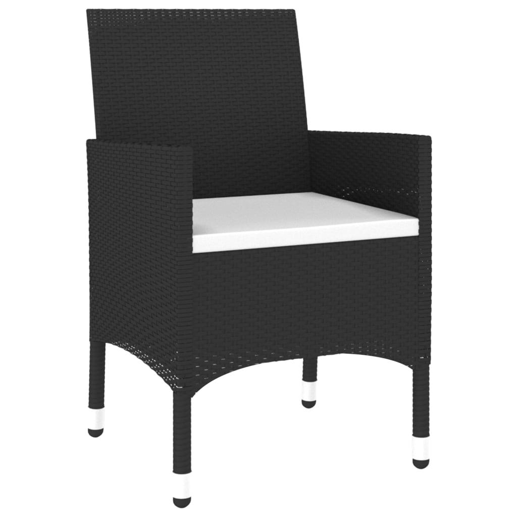 5 Piece Garden Dining Set Poly Rattan Black
