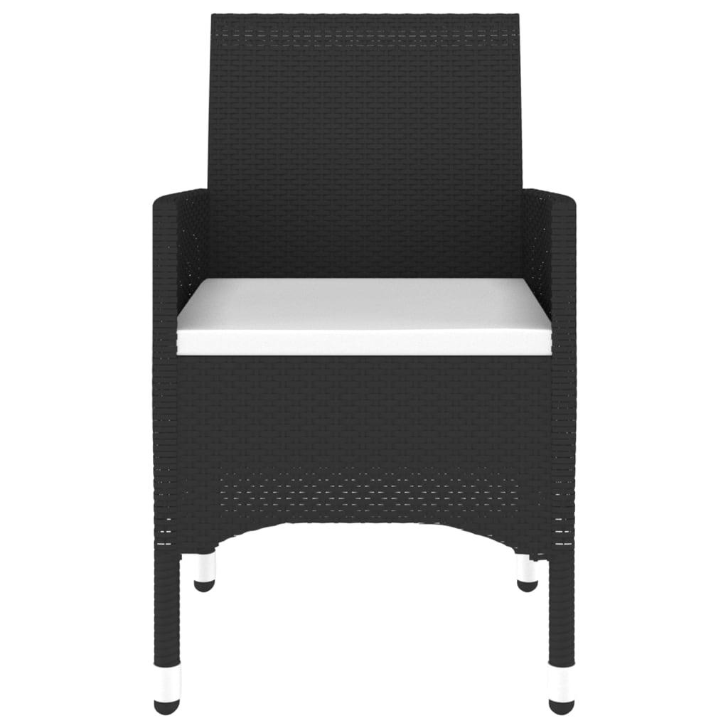 5 Piece Garden Dining Set Poly Rattan Black