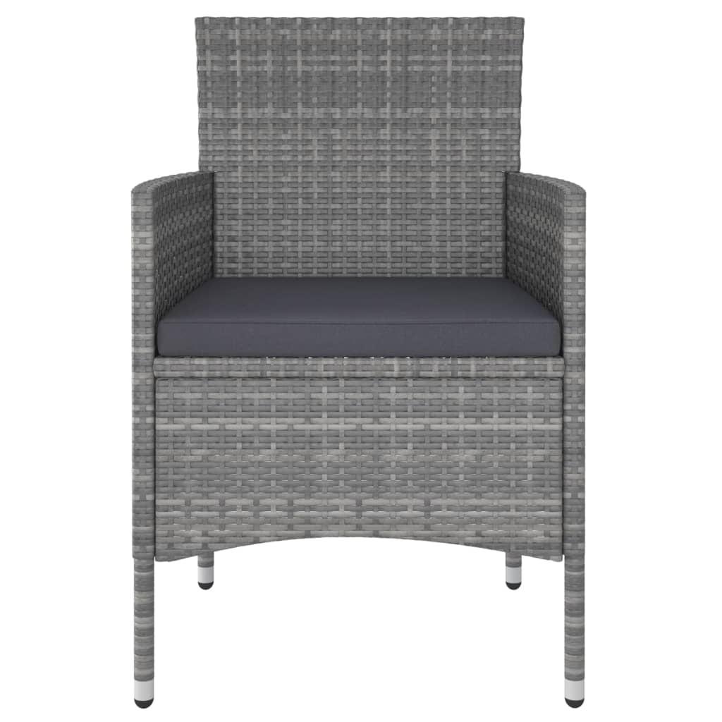 5 Piece Garden Lounge Set Poly Rattan Grey