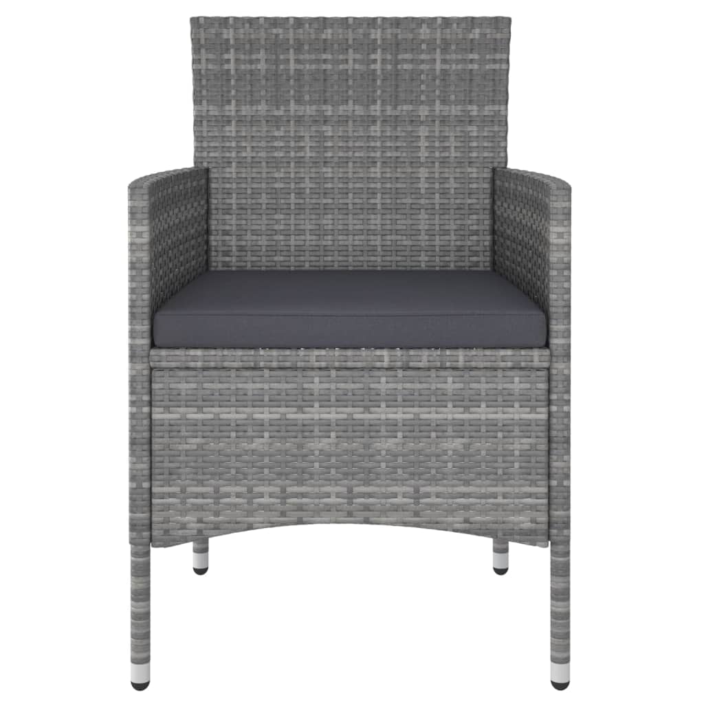 5 Piece Garden Lounge Set Poly Rattan Grey