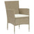 3 Piece Garden Dining Set Poly Rattan Beige