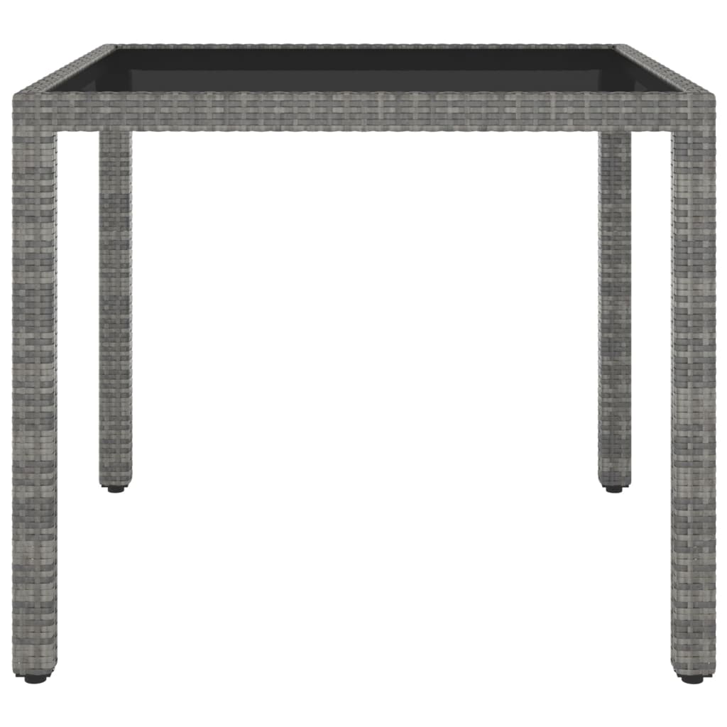 3 Piece Garden Dining Set Poly Rattan Grey