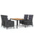 5 Piece Garden Dining Set Poly Rattan Grey