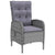 5 Piece Garden Dining Set Poly Rattan Grey