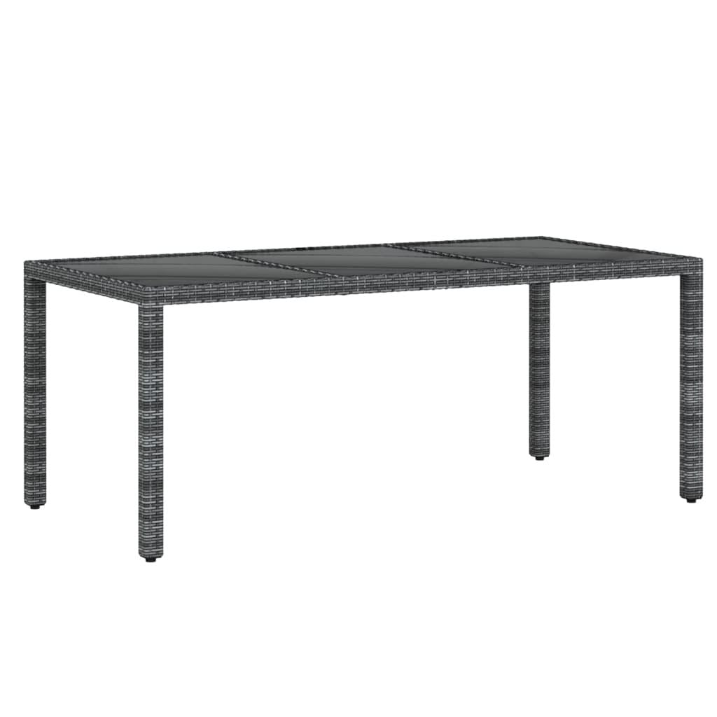 7 Piece Garden Dining Set Poly Rattan Grey