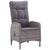 3 Piece Garden Dining Set Poly Rattan and Glass Grey