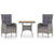 3 Piece Garden Dining Set Poly Rattan and Acacia Wood Grey