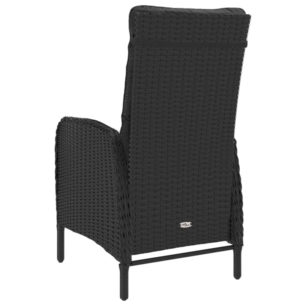 9 Piece Garden Dining Set Poly Rattan and Acacia Wood Black