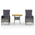 3 Piece Garden Bistro Set Poly Rattan Grey