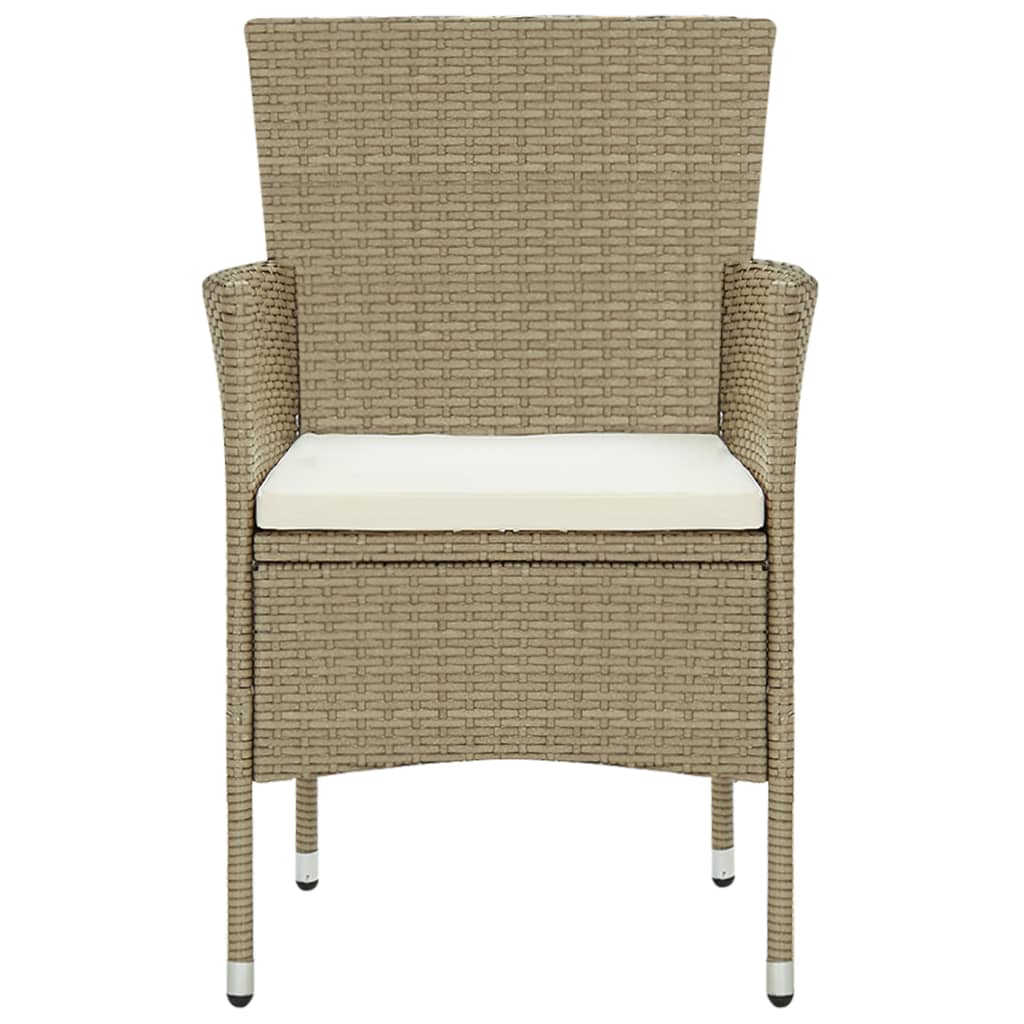 11 Piece Garden Dining Set Poly Rattan Beige