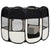 Foldable Dog Playpen with Carrying Bag Black 90x90x58 cm