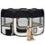 Foldable Dog Playpen with Carrying Bag Black 145x145x61 cm