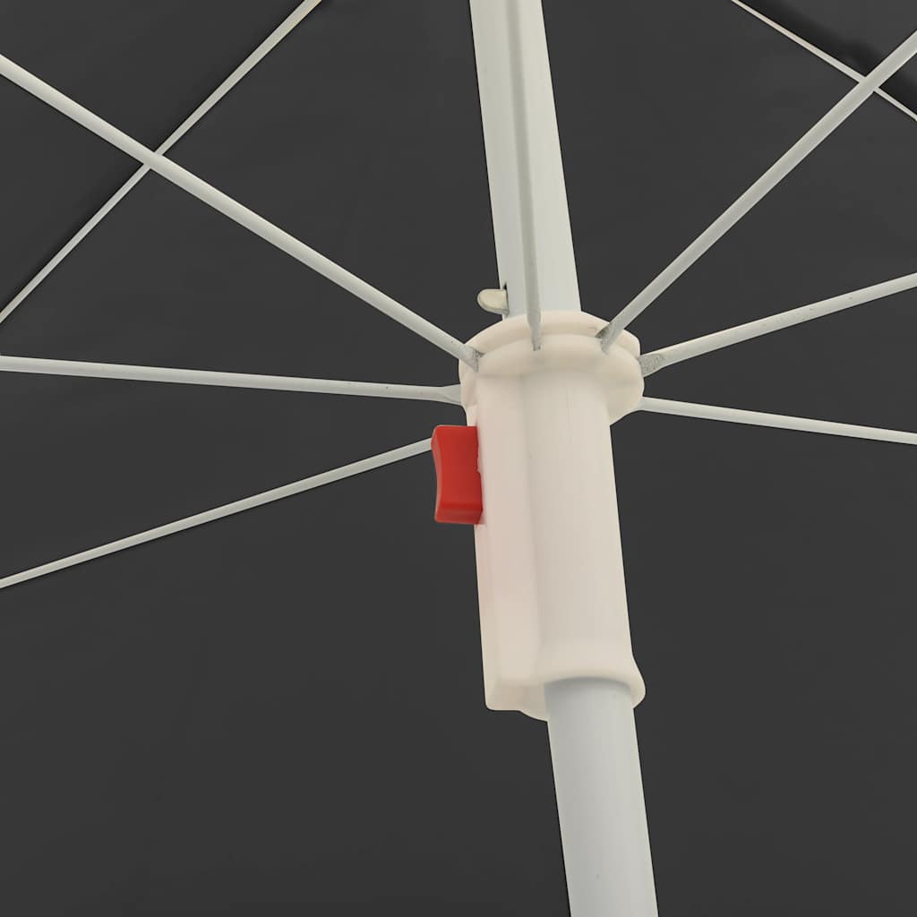 Garden Parasol with Steel Pole Anthracite 180 cm