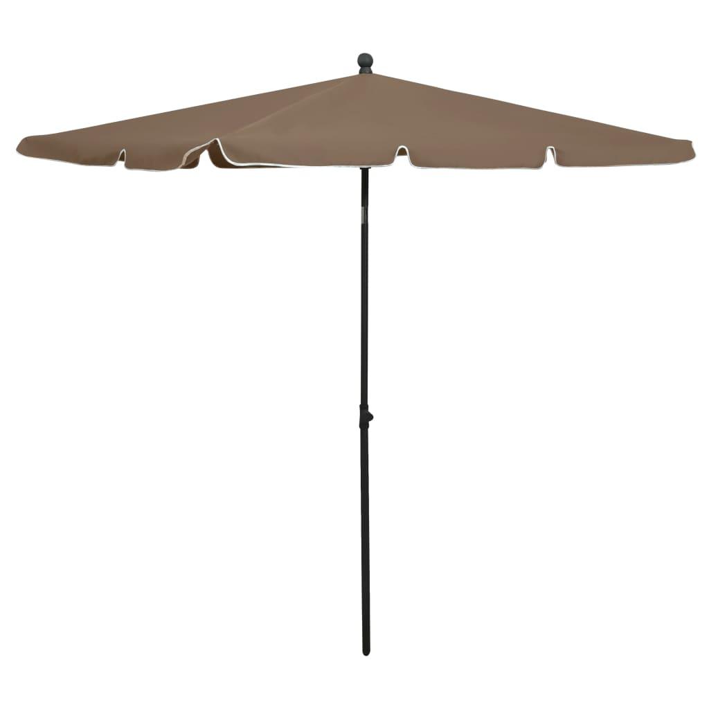 Garden Parasol with Pole 210x140 cm Taupe