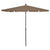 Garden Parasol with Pole 210x140 cm Taupe