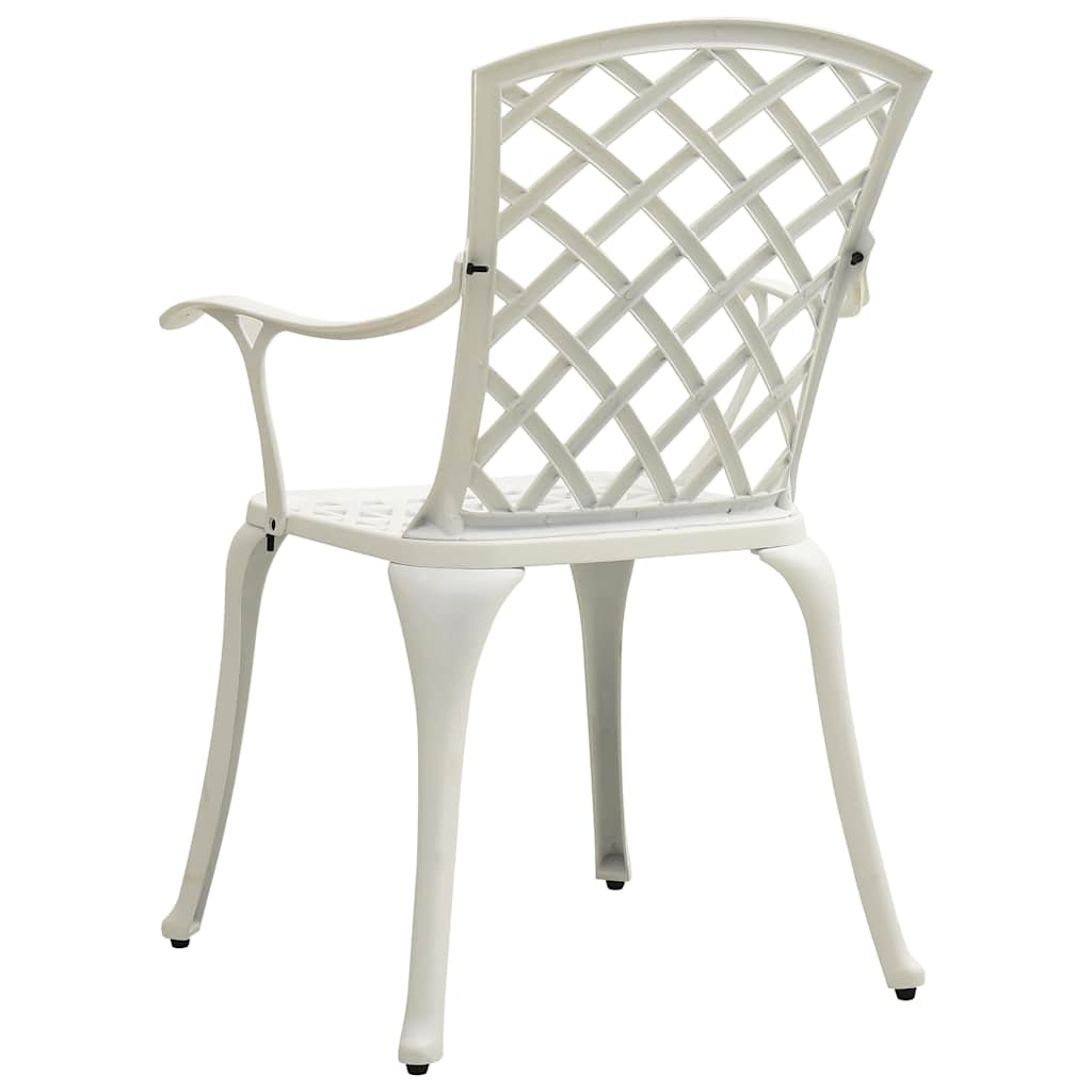 Garden Chairs 2 pcs Cast Aluminium White